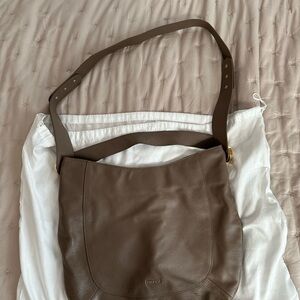 Furla Dark Taupe Leather Shoulder Bag